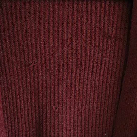 Debut Womens Sz S Red Open Front Light Knit Comfy Bell Sleeve Cardigan Sweater - Picture 7 of 10